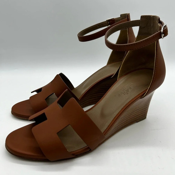 HERMES legend sandals Camel Gold Size 37.5 With Box And Dustbags - Picture 8 of 16